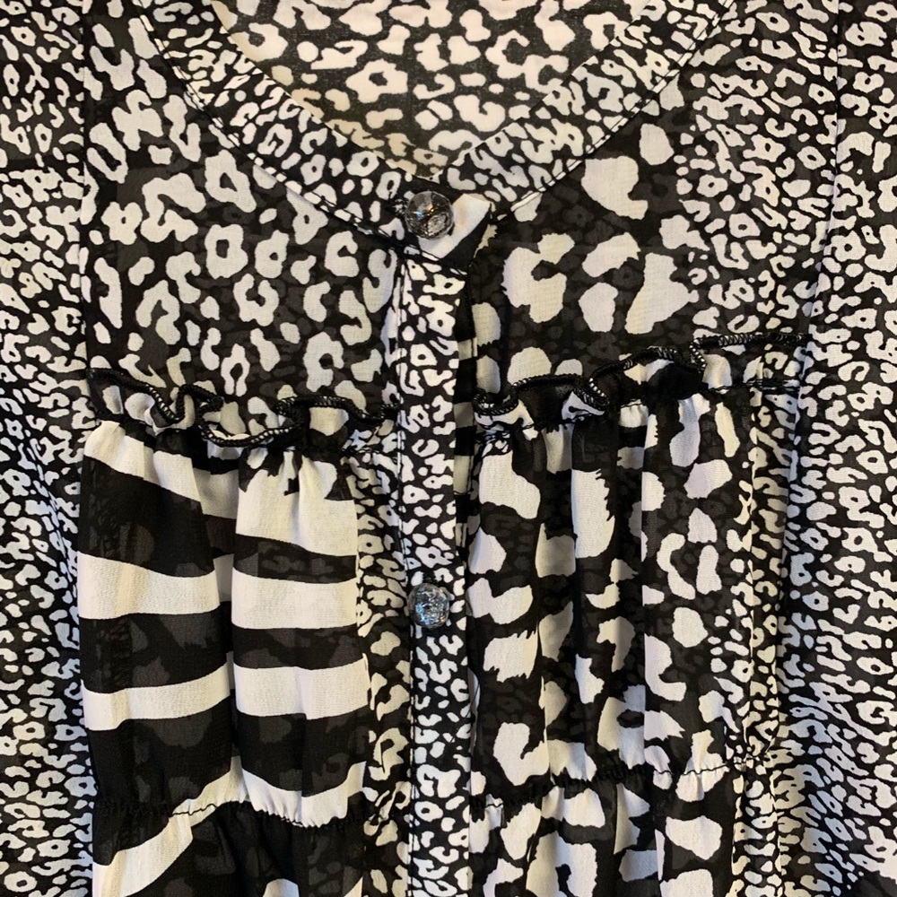 Fucsia Button Down Front Zebra Multiple Pattern - image 2